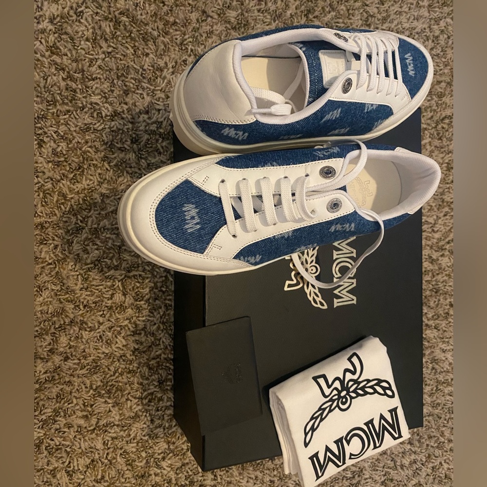Mcm platform tennis shoes